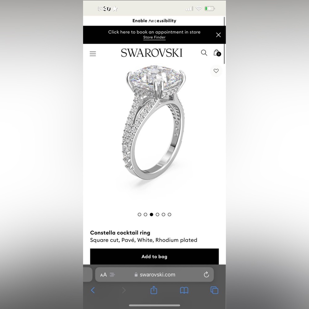 Swarovski cocktail ring